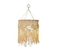 CoudarTitie Abat-jour Macramé de Lampes Plafonnier Coton Frangé Fabrication Artisanale Style Ethnique Contemporain pour Ambiance Chaleureuse Adapté Au, Hauteur 65cm