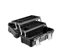 CoudarTitie Boîte de Rangement Coffret Outils Organisateur Trois Compartiments Design Empilable Pp Acier Inoxydable Étanche Poussière Séparateur Indépendant, 19 Inch