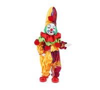 CoudarTitie Clown Figurine Poupée Clown Porcelaine Artisanale Figurine Décorative Clown Vintage Modèle Harlequin Confectionnée à la Main en Céramique Métal et