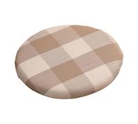 CoudarTitie Coussin de Sol Rond Coussin de Chaise Doux avec Housse Amovible Coton Lin Respirant Adapté pour Bureau Restaurant Patio Chambre, Plaid