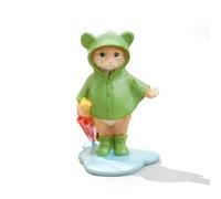 CoudarTitie Figurine Chat Statue Miniature Sculpture Ornement Résine Étanche avec Base Stable et Parapluie Adaptée aux Étagères Bureaux Jardins de Fées Vitrines de Collection Taille7.3cm