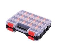 CoudarTitie Organisateur D'Outils Boîte de Visserie Mallette de Transport Casier à Compartiments En Plastique PP Double Face Approprié pour Stocker Boulons et Clo, Rouge