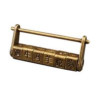 CoudarTitie Password Padlock Rétro Chinois à Combinaison Serrure pour Porte Meuble Verrou Archaïque Horizontal Serrure Antique pour Coffre à Bijoux Zinc