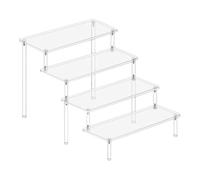 CoudarTitie Présentoir En Acrylique Transparent, Organisateur de Parfums, Présentoir Multifonctionnel Transparent pour Cupcakes et Desserts, Figurines, Jouets, 4 Niveaux