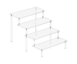 CoudarTitie Présentoir En Acrylique Transparent, Organisateur de Parfums, Présentoir Multifonctionnel Transparent pour Cupcakes et Desserts, Figurines, Jouets, 4 Niveaux