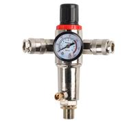 CoudarTitie Régulateur de Pression d'Air Compresseur Filtre Anti-humidité Séparateur de Condensats Manomètre Interne Double Sortie Rapide Accessoire Pneumatique , 3/8