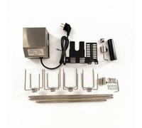 CoudarTitie Rôtissoire Électrique Grill Broche à Viande Moteur INOX 304 Kit Complet Supports Rondelle Coupleur Montage Rapide Réglage de Longueur Adaptée Sorties Plein Air