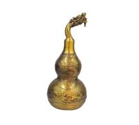 CoudarTitie Sculpture en Laiton Gravée Grelot Gourde Figurine Ornement Statuette Travail Ajouré et Embossage Raffiné Tête d'animal Détaillée Style Classique, Chinois, Dragon