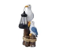 CoudarTitie Statue Animal Jardin Sculpture Figurine Résine Luminaire Solaire Décoratif Extérieur Adapté Au Patio Projet de Jardin Féerique Allée, 12cmx16cmx29cm