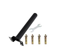 CoudarTitie Support D'Extension pour Lumière Solaire Support de Lampe de Rue Support de Montage Fixation en Fer Résistante Fonction Imperméable Convient Installat, Noir Droit