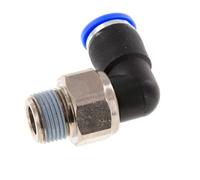 coude 10mm & R3/8'' Joint pivotant Filets mâles à enfoncer Laiton nickele/PBT NBR Rotatif