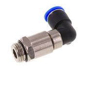 coude 12mm & G1/2'' Joint rapide pivotant Filets mâles à enfoncer Laiton nickele/PBT NBR Rotatif
