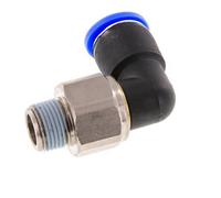 Coude 12mm & R3/8'' Joint pivotant Filets mâles à enfoncer Laiton nickele/PBT NBR Rotatif