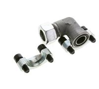 Coude 3/4'' SAE Bride 3000 PSI Acier avec 22L (M30x2) ISO 6162-1