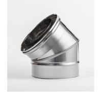 Coude 45 degres isole double paroi inox 100/150 mm conduit de fumee