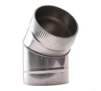 Coude 45° pour cheminée 304 Tuyau Poêle pour bois Conduit pour fumée Résistant Chaleur Montage pour facile 125mm(natural135)