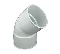 Coude 45° pour tuyau de gouttière demi-ronde de 25 femelle-femelle diamètre 80mm PVC Blanc CR44GTB