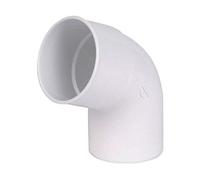Coude 67°30 pour tuyau de gouttière demi-ronde de 25 mâle-femelle diamètre 80mm PVC Blanc CR6GTB