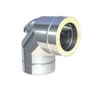 Coude 87° avec trappe d’inspection pour fioul et gaz - double paroi - Tecnovis TEC-DW-CLASSIC 150mm