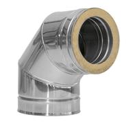 Coude 87° - double paroi - Dinak DW6 130 mm