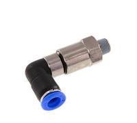 coude 8mm & R1/8'' Raccord rapide tournant Filets mâles à enfoncer Laiton nickele/PBT NBR Rotatif