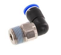 coude 8mm & R3/8'' Joint pivotant Filets mâles à enfoncer Laiton nickele/PBT NBR Rotatif
