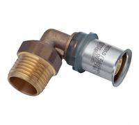Coude 90° à sertir diamètre 25 mm / M 26x34 pour tube multicouche - G2F23047 MULTITUBO