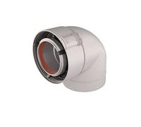 Coude 90° ALU/PVC blanc O60/100mm- UBBINK - 227233