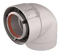 Coude 90° ALU/PVC blanc O60/100mm- UBBINK - 227233