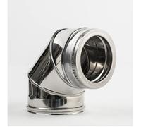 Coude 90 degres isole double paroi inox 150/200 mm conduit de fumee