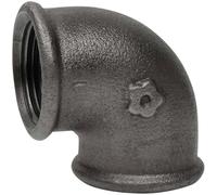 Coude 90° en fonte malléable coeur noir femelle/femelle EN 10242-3/8''