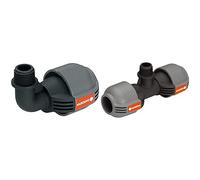 Coude 90° Mâle de Gardena : Pièce pour Raccordement à l'Extrémité du Tuyau, 25 mmX1/2" & Dérivation en T Mâle: Raccord pour Raccorder des Arroseurs Escamotables au Sein d'Une Conduite, 25 mmX1/2"