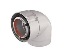 Coude 90° Rolux Sekurit gaz 80/125mm Alu/PVC - - 228521