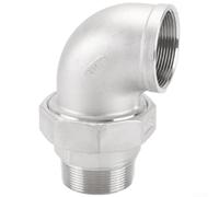 Coude à double filetage intérieur en acier inoxydable résistant - Raccord robuste pour conduites d'eau et de gaz à haute pression (P)