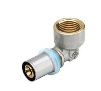 Coude à sertir pour tube multicouche Ø20 taraudage femelle 20x27 RBM