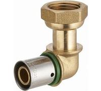 Coude à sertir profil TH pour tube PER NOYON & THIEBAULT - Ø 12 mm à visser femelle écrou libre F1/2' (15x21) Bague à sertir en inox - 3789-1512L1 G