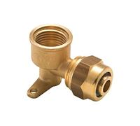 Coude applique à compression pour tube PER - Ø 16 mm à visser femelle F1/2' (15x21) 2 trous pour fixation au mur - P16-81915L1