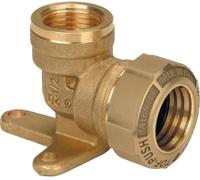 coude applique - diamètre 25 mm vers 15 x 21 - laiton - pour tube pe - effebi 1007p504pfb