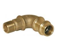 Coude bronze 90° femelle cuivre fileté mâle Ø 15 Ø 12/17 VIEGA