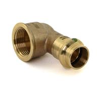 Coude bronze femelle 90° Ø 14 taraudé femelle Ø 15/21 VIEGA