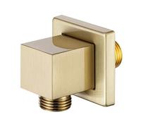 Coude d'alimentation murale en laiton massif, sortie coudée murale G1,27 cm pour douchette à main, sortie d'eau Union de 1,27 cm pour montage de tuyau de douche de salle de bain (doré)