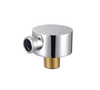 Coude d'alimentation murale rond, connecteur de tuyau de douche à main, coude de sortie de douche union, G 1,27 cm, argent