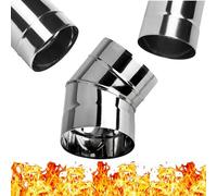 Coude de Cheminée à 45° en Acier Inoxydable - Coude de Fumée Résistant à 45 ° Degrés pour Tubages - Coude en Métal pour Tuyau de Poêle à Chaleur - Diamètre 130 mm - Ø 130 mm
