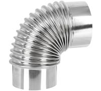 Coude de Cheminée Inox 90° pour Évacuation Fumée Poêle à bois | Acier Résistant à Chaleur, Raccord Étanche, Pièce Flexible Argentée pour Conduits Domestiques, Camping-Rénovation
