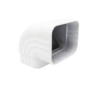 Coude de gouttière 2 x 3 - Bec de descente à 90 degrés - Connecteur de gouttière coudé pour toiture - Drainage de l'eau de pluie à 90° - Extension de tuyau de descente (Style A, aluminium, 2 x 3)