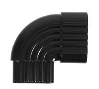Coude de Gouttière Angle Droit 90° en Alliage D'aluminium, Noir | Design Ondulé, Raccord Métallique pour Tuyaux D’eaux Pluviales, Remplacement Rapide, Usage Extérieur