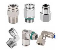 Coude de mamelon pneumatique mâle femelle 1/8 "1/4" 3/8 "1/2" 3/4 ", connecteur rapide en acier inoxydable 304, raccord d'air à dégagement rapide(PCF BSPP,8-04 (8MM-1L2)_1 PC)