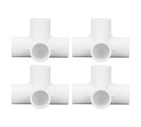 Coude de Raccord en PVC à 4 Voies, Kit de Connecteurs de Raccord de Tuyau de Sortie de 25mm, Idéal pour la Connexion de Meubles et les Projets de Bricolage 10 Pièces (WHITE)