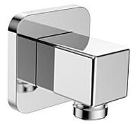 Coude de raccordement mural AqvaZone AqvaShower 035518550 à bords arrondis, forme cubique, filetage mâle 1/2 pouce x filetage mâle 1/2 pouce, à sécurité intrinsèque, chromé