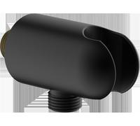 Coude de raccordement mural HANSA noir mat, construction en deux parties, raccordement direct, 290019-33